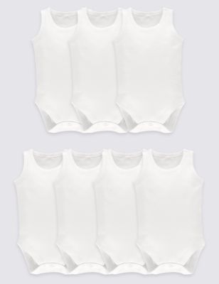 7 Pack Unisex Pure Cotton Bodysuits